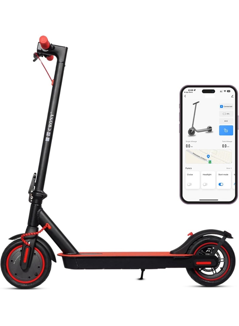 Crony M365 app Fast E-Scooter For Kids/Teens, Up To 45km/H, 250w Motor, 36v 7.8ah Battery, 8.5"Tires, App Controlled Lightweight Foldable With Led Headlights High-Speed Electric Scooter, Anti-Slip Deep-Tread Rubber Tires, Rear Disc Brake, 120kg Max Load, Smart Scooter With App Connectivity, Portable Aluminum Frame For Adults, Heavy-Duty, Travel-Ready Design – Red - Image 1